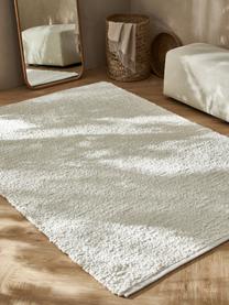 Alfombra artesanal Leah, 88% poliéster, 12% yute, con certificado GRS, Blanco, An 80 x L 150 cm (Tamaño XS)