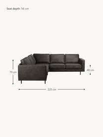 Wohnlandschaft Hunter aus recyceltem Leder, Bezug: 70% recyceltes Leder, 30%, Gestell: Massives Kiefernholz, hoc, Leder Anthrazit, B 235 x T 235 cm