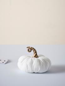 Calabaza decorativa pequeña Pumpis, Tapizado: terciopelo (100% poliéste, Estructura: poliresina, Blanco, Ø 16 x Al 15 cm