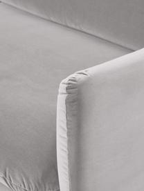 Samt-Sofa Moby (3-Sitzer), Bezug: Samt (Hochwertiger Polyes, Gestell: Massives Kiefernholz, Bir, Füße: Metall, pulverbeschichtet, Samt Greige, B 220 x T 95 cm