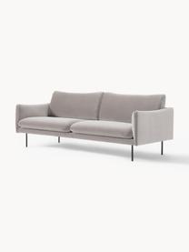 Samt-Sofa Moby (3-Sitzer), Bezug: Samt (Hochwertiger Polyes, Gestell: Massives Kiefernholz, Bir, Samt Greige, B 220 x T 95 cm