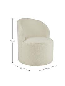 Teddy cocktailfauteuil Effie, Bouclé (polyester), Bouclé crèmewit, B 66 x D 68 cm