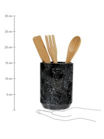 Set utensili da cucina Bubble 4 pz, Portautensili da cucina: ceramica, Nero, marmorizzato, legno, Ø 11 x Alt. 24 cm