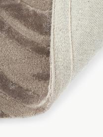 Alfombra artesanal texturizada de pelo corto Winola, Parte superior: 51% viscosa, 49% lana, Taupe, An 80 x L 150 cm (Tamaño XS)