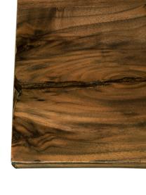 Bank Alagon met boomrand, Zitvlak: MDF, gelakt walnoothoutfi, Poten: gepoedercoat staal, Gelakt hout, B 180 x H 45 cm