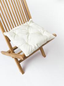 Cojín de asiento para exterior Ortun, Funda: 100% poliacrílico tintado, Blanco Off White, An 40 x L 40 cm