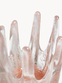 Handgemaakte waxinelichthouder Helix, Ø 15 cm, Glas, Perzik, Ø 15 x H 14 cm