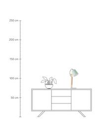 Große Schreibtischlampe Swivel mit Holzfuß, Lampenschirm: Metall, Lampenfuß: Metall, Mintgrün, Holz, 16 x 52 cm