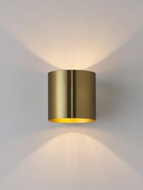 Malé nástěnné svítidlo Roda, Železo s práškovým nástřikem, Lesklá zlatá, Š 10 cm, V 10 cm