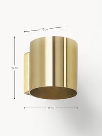 Kleine Wandleuchte Roda, Lampenschirm: Eisen, pulverbeschichtet, Goldfarben, glänzend, B 10 x H 10 cm