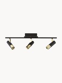 LED-Deckenstrahler Bobby-Gold, Baldachin: Metall, pulverbeschichtet, Schwarz, Goldfarben, B 66 x H 13 cm