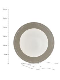 Piattino da dessert grigio fatto a mano Alice 2 pz, Gres, Grigio, bianco, Ø 23 cm