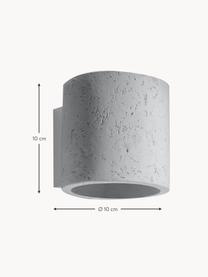 Ręcznie wykonany kinkiet z betonu Roda, Beton, Jasny szary, S 10 x W 10 cm