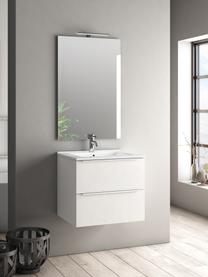 Set lavabo Malmo 4 pz, Manico: alluminio rivestito, Lampada: alluminio rivestito, Superficie dello specchio: lastra di vetro, Bianco, Set in varie misure