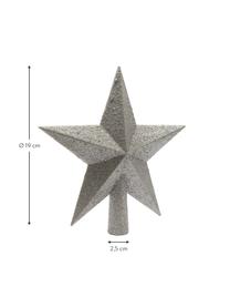 Bruchsichere Weihnachtsbaumspitze Morning Star, H 19 cm, Kunststoff, Glitzer, Silberfarben, H 19 cm