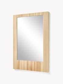 Nástěnné zrcadlo s rámem z žebrovaného březového dřeva Nele, Březové dřevo, Š 70 cm, V 100 cm
