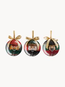 Kerstballen Nutcracker, set van 14, Kunststof, Zwart, rood, groen, Ø 8 x H 8 cm