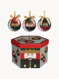 Kerstballen Nutcracker, set van 14, Kunststof, Zwart, rood, groen, Ø 8 x H 8 cm