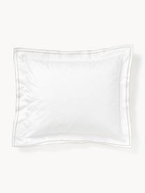 Povlak na polštář z bavlněného saténu Carlotta, Bílá, světle béžová, Š 40 cm, D 80 cm