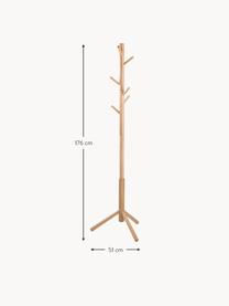 Drevený stojan na oblečenie so 7 háčikmi Bremen, Kaučukovníkové drevo, Kaučukovníkové drevo, Š 51 x V 176 cm