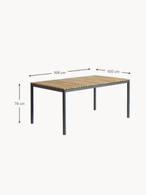Tavolo da giardino con piano in legno di teak Mood, varie misure, Struttura: alluminio verniciato a po, Legno di teak, antracite, Larg. 208 x Prof. 100 cm