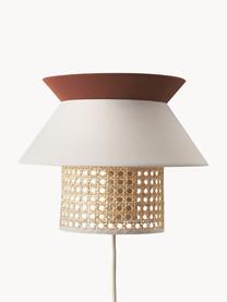 Wandlamp Klea van Weens vlechtwerk, Lampenkap: bamboe, textiel, Lichtbeige, bruin, B 30 x H 25 cm