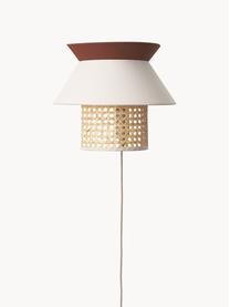 Wandlamp Klea van Weens vlechtwerk, Lampenkap: bamboe, textiel, Lichtbeige, bruin, B 30 x H 25 cm