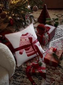 Obojstranný poťah na vankúš s vianočným motívom Sweater, Biela, červená, staroružová, Š 45 x D 45 cm