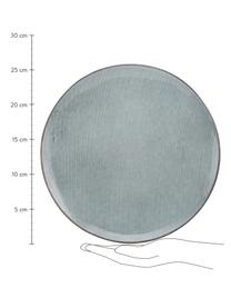 Vajilla artesanal Nordic Sea, 4 comensales (12 pzas.), Gres, Tonos grises y azules, Set de diferentes tamaños