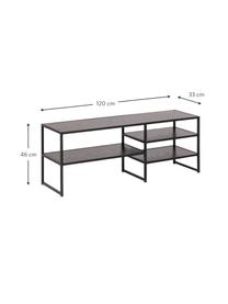 Mueble TV de madera y metal Seaford, Estantes: tablero de fibras de dens, Estructura: metal con pintura en polv, Gris antracita, An 120 x Al 46 cm