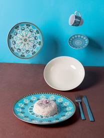 Porcelánová súprava tanierov Cala Jondal, 6 osôb (18 dielov), Porcelán, Zelené modré tóny, 6 osoby (18 dielov)