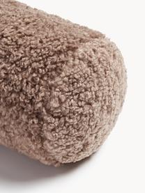 Traversin en tissu peluche Dotty, Nougat, Ø 17 x long. 47 cm