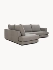 Sofa narożna Tribeca, Tapicerka: 100% poliester Dzięki tka, Stelaż: lite drewno sosnowe, Nogi: lite drewno bukowe, lakie, Taupe tkanina, S 274 x G 192 cm, prawostronna