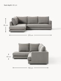 Ecksofa Tribeca, Bezug: 100 % Polyester Der hochw, Sitzfläche: Schaumpolster, Fasermater, Gestell: Massives Kiefernholz, Webstoff Taupe, B 274 x T 192 cm, Eckteil links