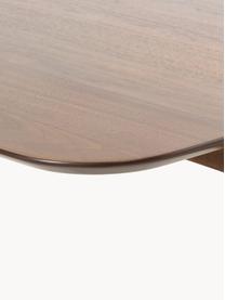 Mesa de comedor extensible en nogal Montreux, 180-220 x 90 cm, Tablero: fibras de densidad media , Patas: madera de caucho, teñidas, Madera de nogal, An 180/220 x F 90 cm
