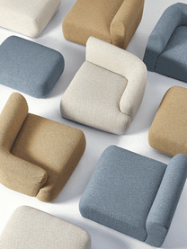 Bouclé-Hocker Sofia, Bezug: Bouclé (100 % Polyester) , Gestell: Fichtenholz, Spanplatte, , Bouclé Blau, B 75 x T 96 cm