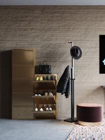 Wand-Schuhschrank Caruso mit Klappfächern, Stahl, pulverbeschichtet, Taupe mit Antik-Finish, B 50 x H 170 cm