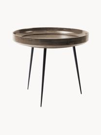 Mesa auxiliar Bowl Table, tablero de madera de mango, Tablero: madera de mango, teñida y, Patas: acero con pintura en polv, Gris oscuro, negro, Ø 53 x Al 46 cm