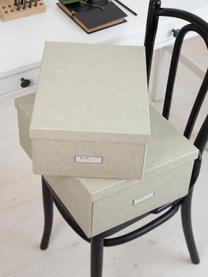Faltbare Aufbewahrungsbox Katrin, B 35 x T 45 cm, Canvas, fester Karton, Hellbeige, B 35 x T 45 cm