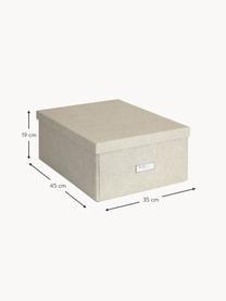 Faltbare Aufbewahrungsbox Katrin, B 35 x T 45 cm, Canvas, fester Karton, Hellbeige, B 35 x T 45 cm