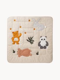 Tapis de jeu Glenn, Blanc cassé, motif animaux, larg. 110 x long. 110 cm