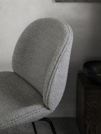 Krzesło tapicerowane Beetle, Tapicerka: 100% poliester, Nogi: stal powlekana, Jasny szary, czarny matowy, S 56 x G 58 cm