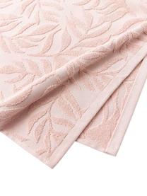 Serviette de toilette en coton Leaf, tailles variées, Rose pâle, Serviettes de toilette, larg. 50 x long. 100 cm, 2 pièces