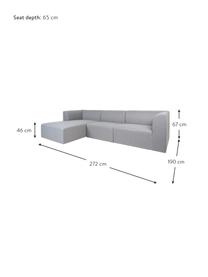 Sofa narożna Alba, Tapicerka: poliester 30 000 cykli w , Szary, S 272 x G 190 cm