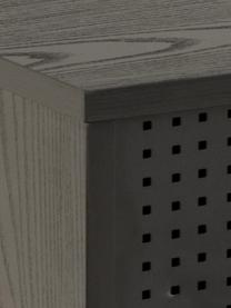 Tv-meubel Angus, Frame: MDF, melamine bekleed, Poten: gepoedercoat metaal, Hout, zwart gelakt, B 180 cm x H 44 cm