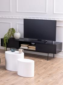 Mueble TV Angus, Estructura: tablero de fibras de dens, Patas: metal con pintura en polv, Madera pintada en negro, An 180 x Al 44 cm
