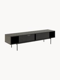 Mueble TV Angus, Estructura: tablero de fibras de dens, Patas: metal con pintura en polv, Madera pintada en negro, An 180 x Al 44 cm