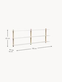 Wandrek Nivo, Frame: eikenhout, Eikenhoutkleurig, wit, B 118 cm x H 42 cm