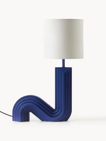 Designová stolní lampa Luomo, Světle šedá, tmavě modrá, Š 43 cm, V 61 cm