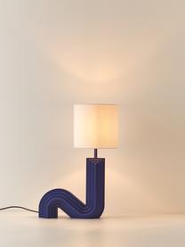 Designová stolní lampa Luomo, Světle šedá, tmavě modrá, Š 43 cm, V 61 cm